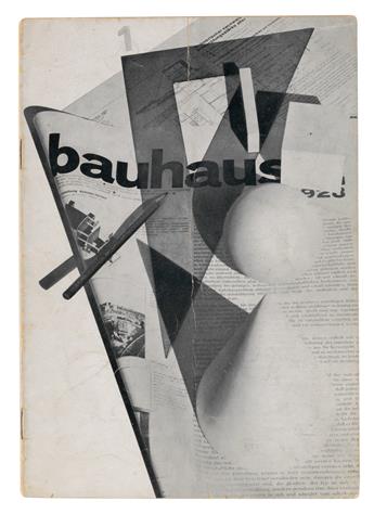 VARIOUS ARTISTS. BAUHAUS. Group of 7 magazines. 1928-29. Each approximately 11x8 inches, 29x21 cm.